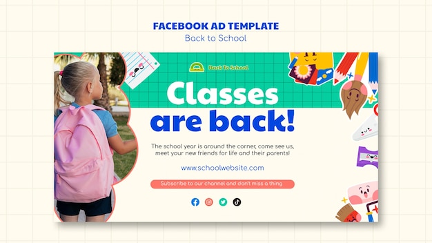 Free PSD back to school facebook template