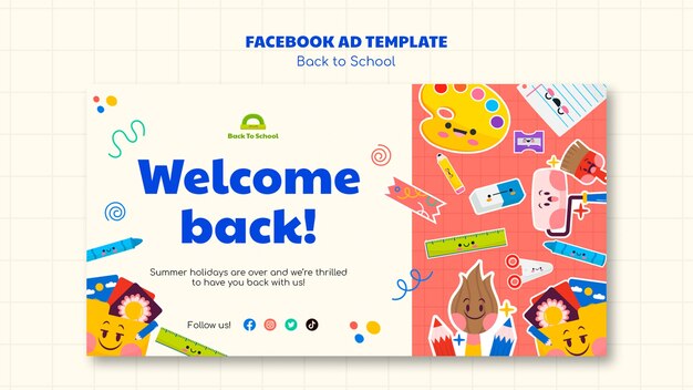 Back to school facebook template