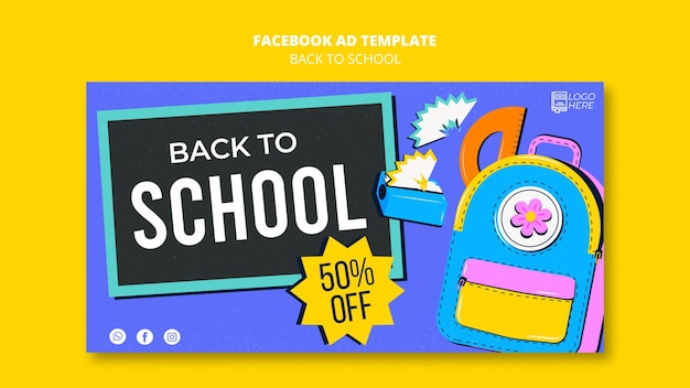 Free PSD back to school facebook template