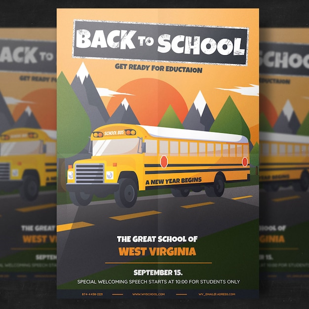 Free PSD back to school flyer template