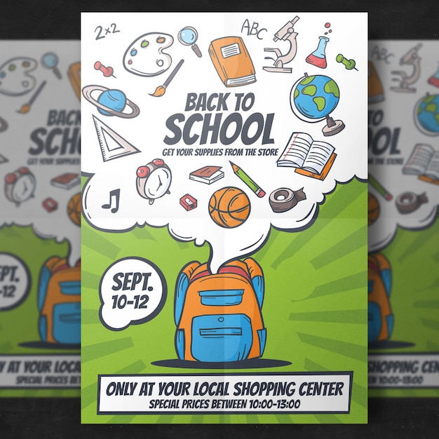 Free PSD back to school flyer template
