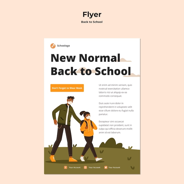 Free PSD back to school flyer template