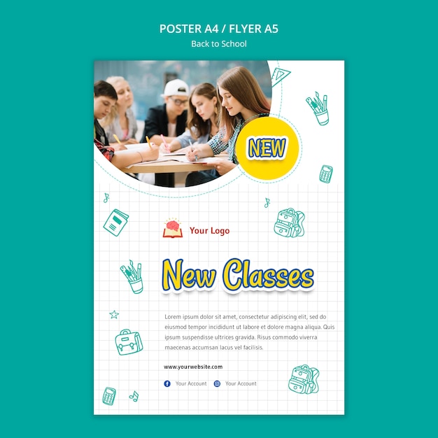 Free PSD back to school flyer template