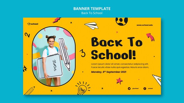 Back to school horizontal banner