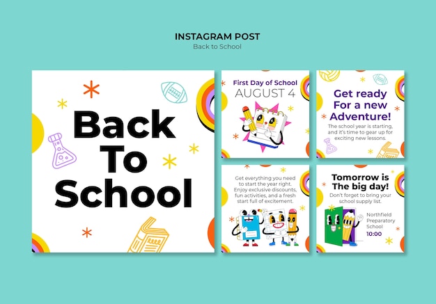 back to school instagram post template