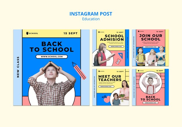 Free PSD back to school instagram posts collection