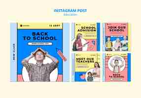 Free PSD back to school instagram posts collection