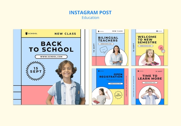 PSD gratuito torna alla raccolta di post su instagram a scuola