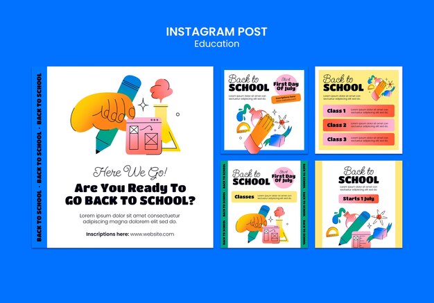 Back to school instagram posts collection