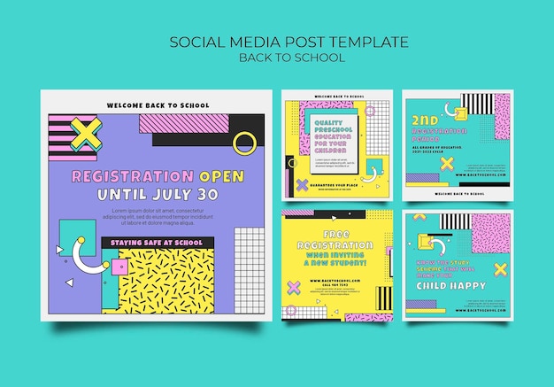 Free PSD back to school instagram posts