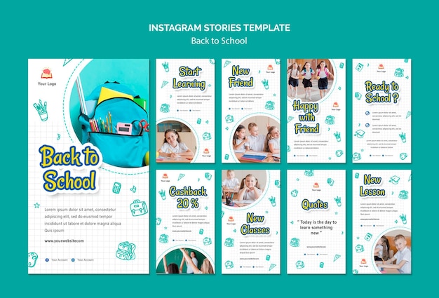 Free PSD back to school instagram stories template