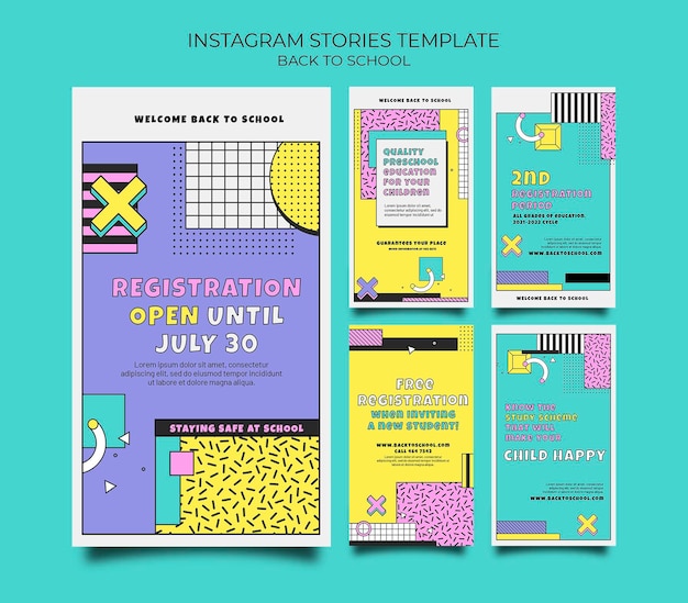 Free PSD back to school instagram stories