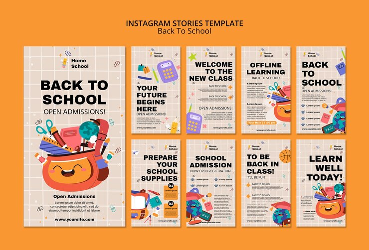 Free PSD back to school instagram stories