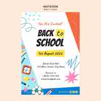 Free PSD back to school invitation design template