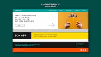 Free PSD back to school landing page design