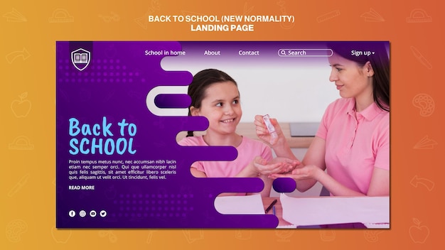 Free PSD back to school landing page template