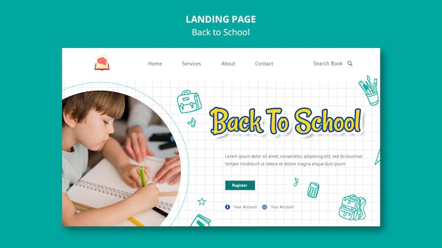 Back to school landing page template