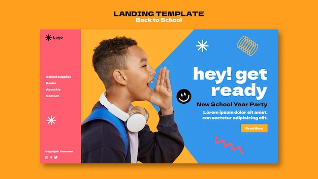 Back to school landing page template