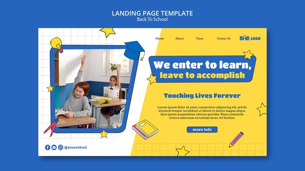 Back to school landing page template