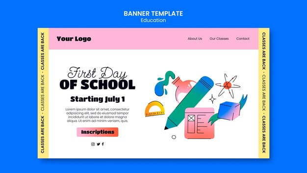 Back to school landing page template