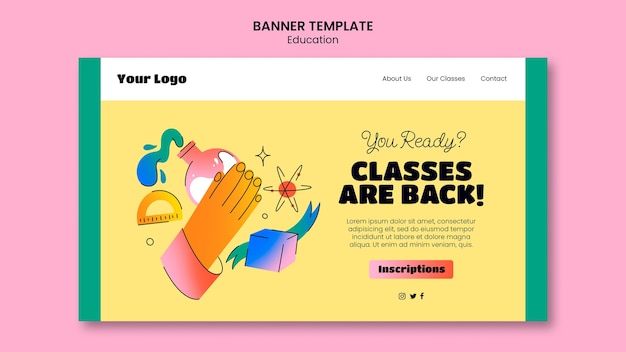 Back to school landing page template