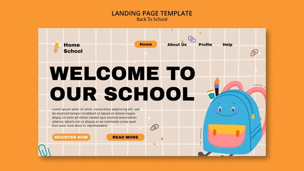 back to school landing page template