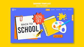 Free PSD back to school landing page template