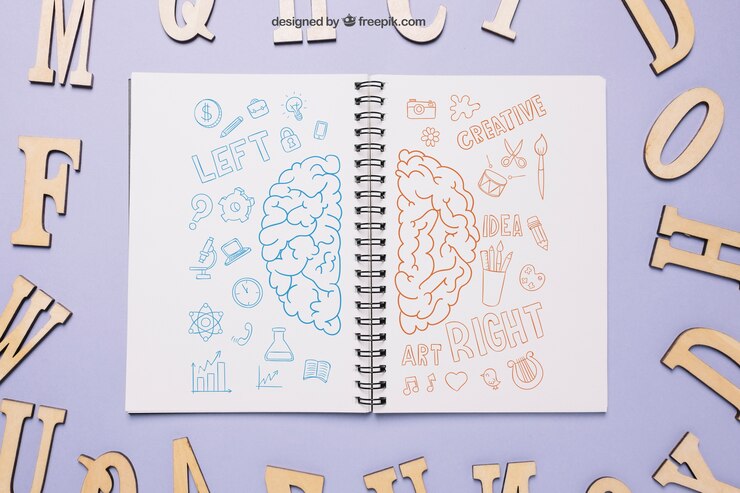 Free PSD back to school mockup with open notebook