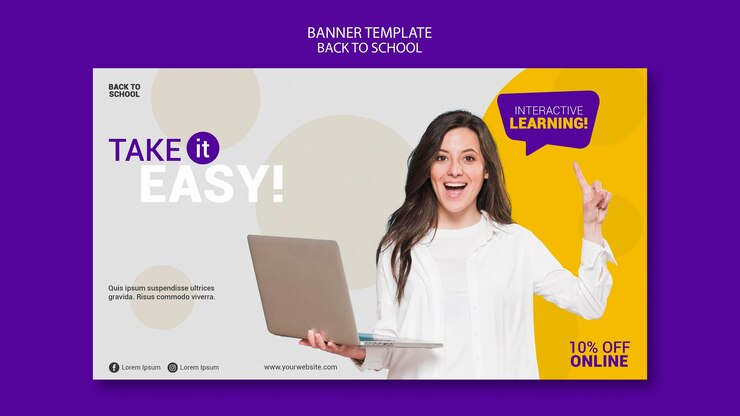 Free PSD back to school online banner template