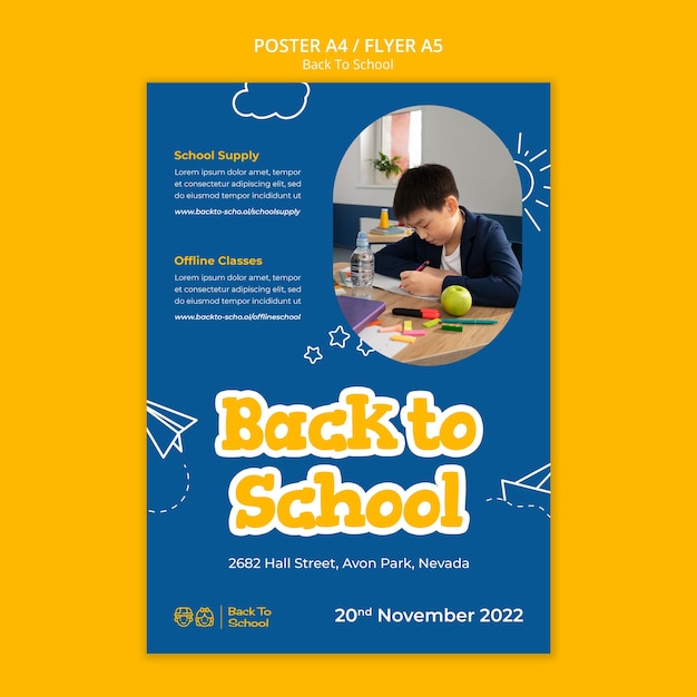 Free PSD back to school post template design