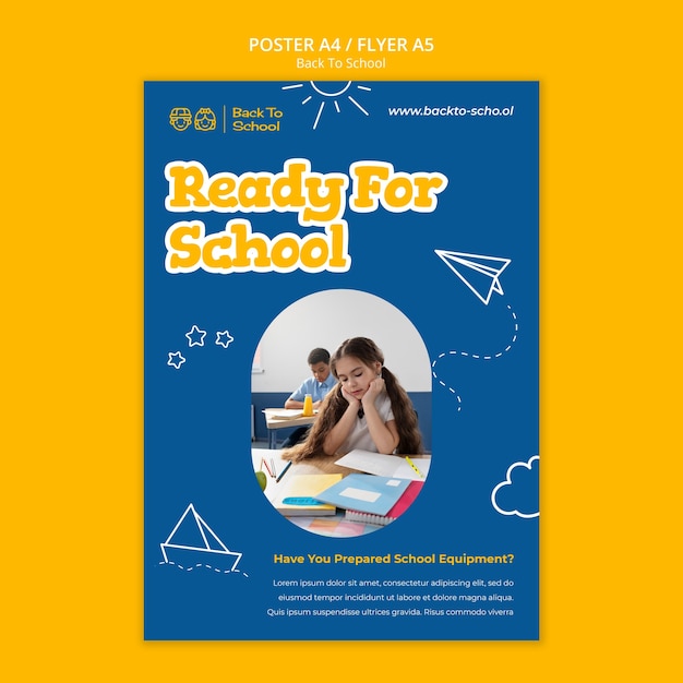 Free PSD back to school post template design