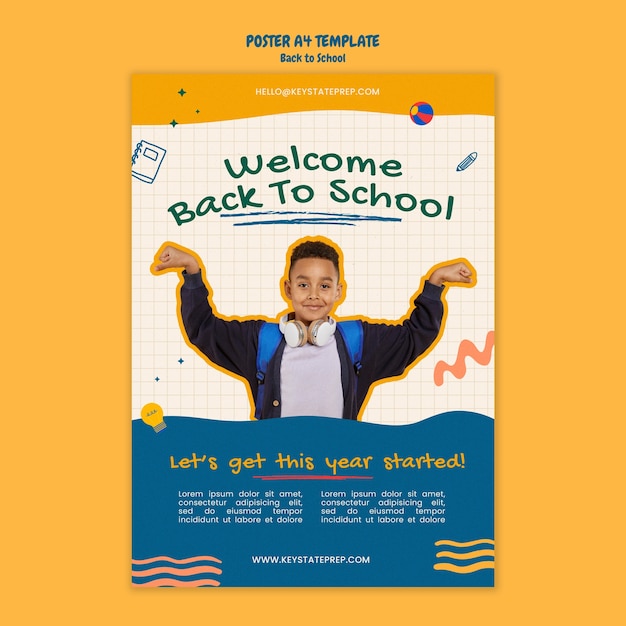 Free PSD back to school poster design template