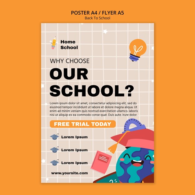 Back to school poster template