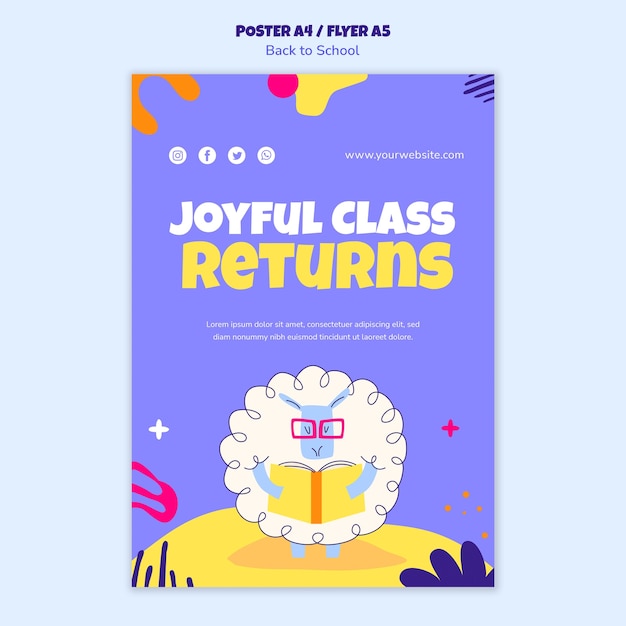 Free PSD back to school poster template