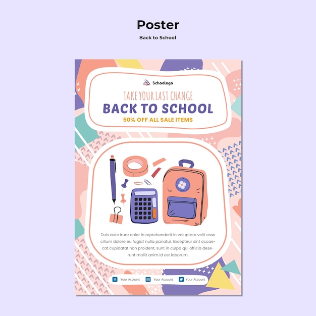 Free PSD back to school poster