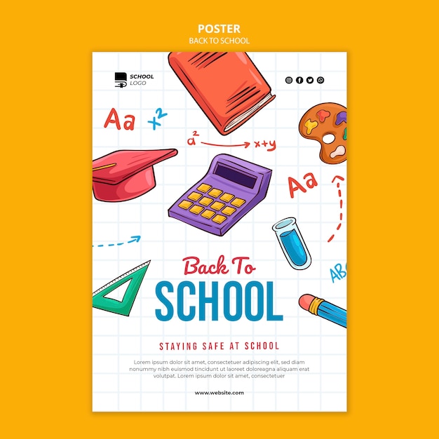 Free PSD back to school print template