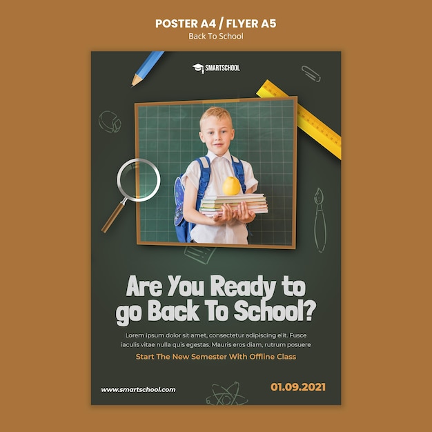 Free PSD back to school print template