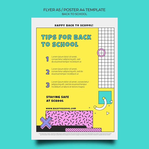 Free PSD back to school print template