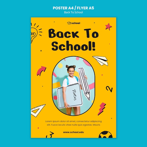 Free PSD back to school print template