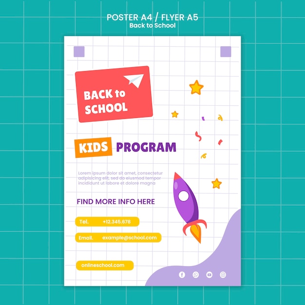 Free PSD back to school print template