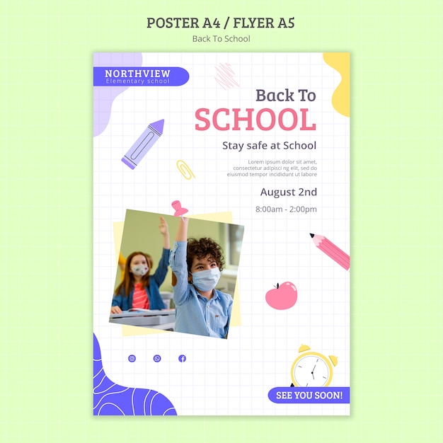 Free PSD back to school print template