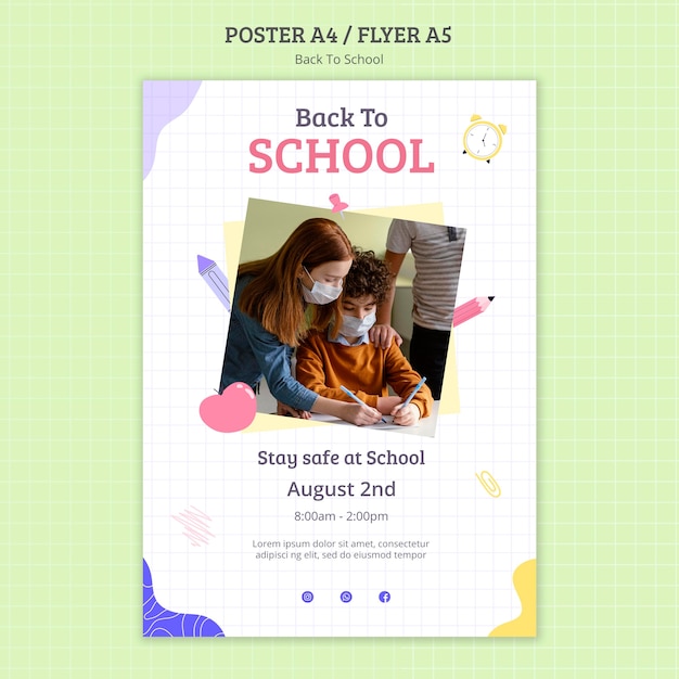 Free PSD back to school print template