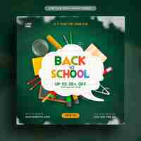 Free PSD back to school social media post banner template