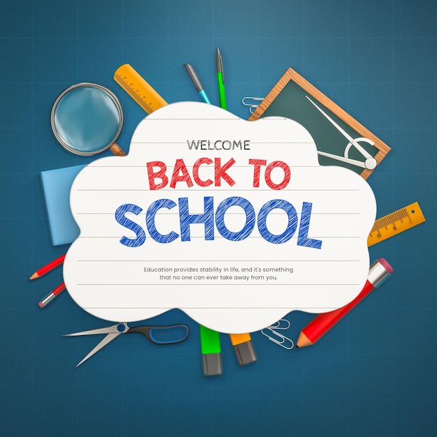 Free PSD back to school social media post design template