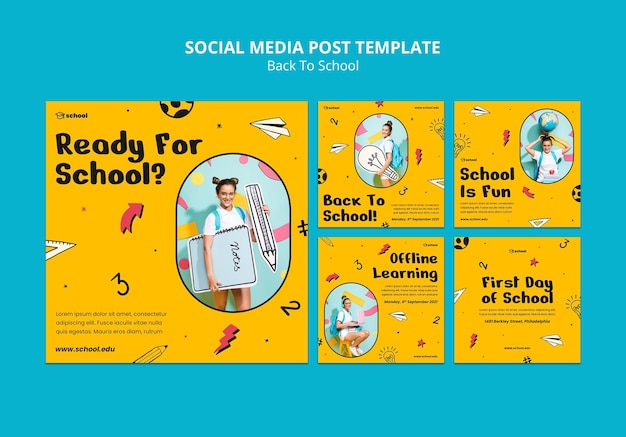 Back to school social media posts