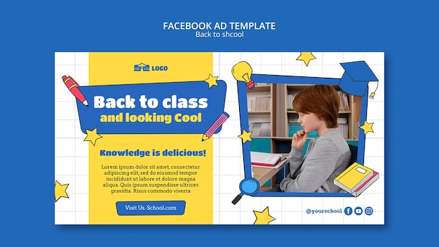 Free PSD back to school social media promo template