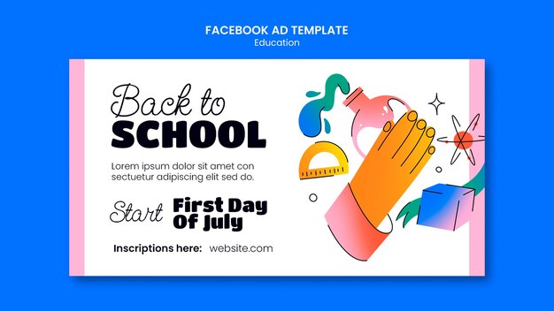 Back to school social media promo template
