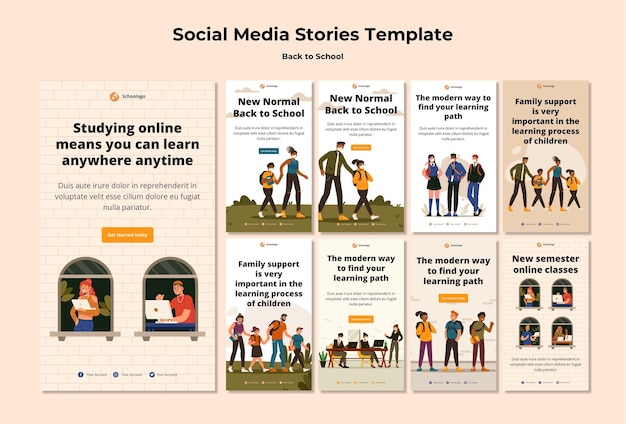 Free PSD back to school social media stories template