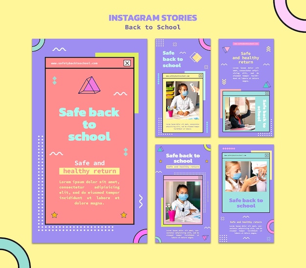 Free PSD back to school social media stories