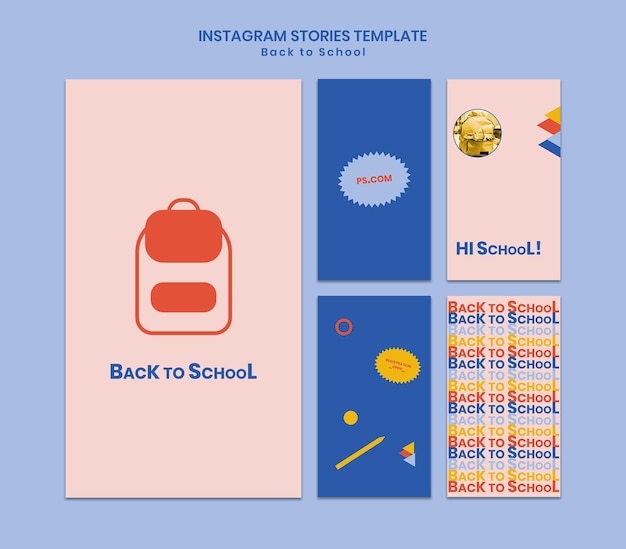 Free PSD back to school social media stories